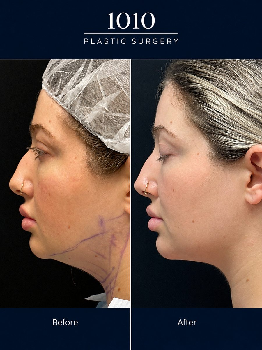 Chin liposuction before and after — 1010 Plastic Surgery