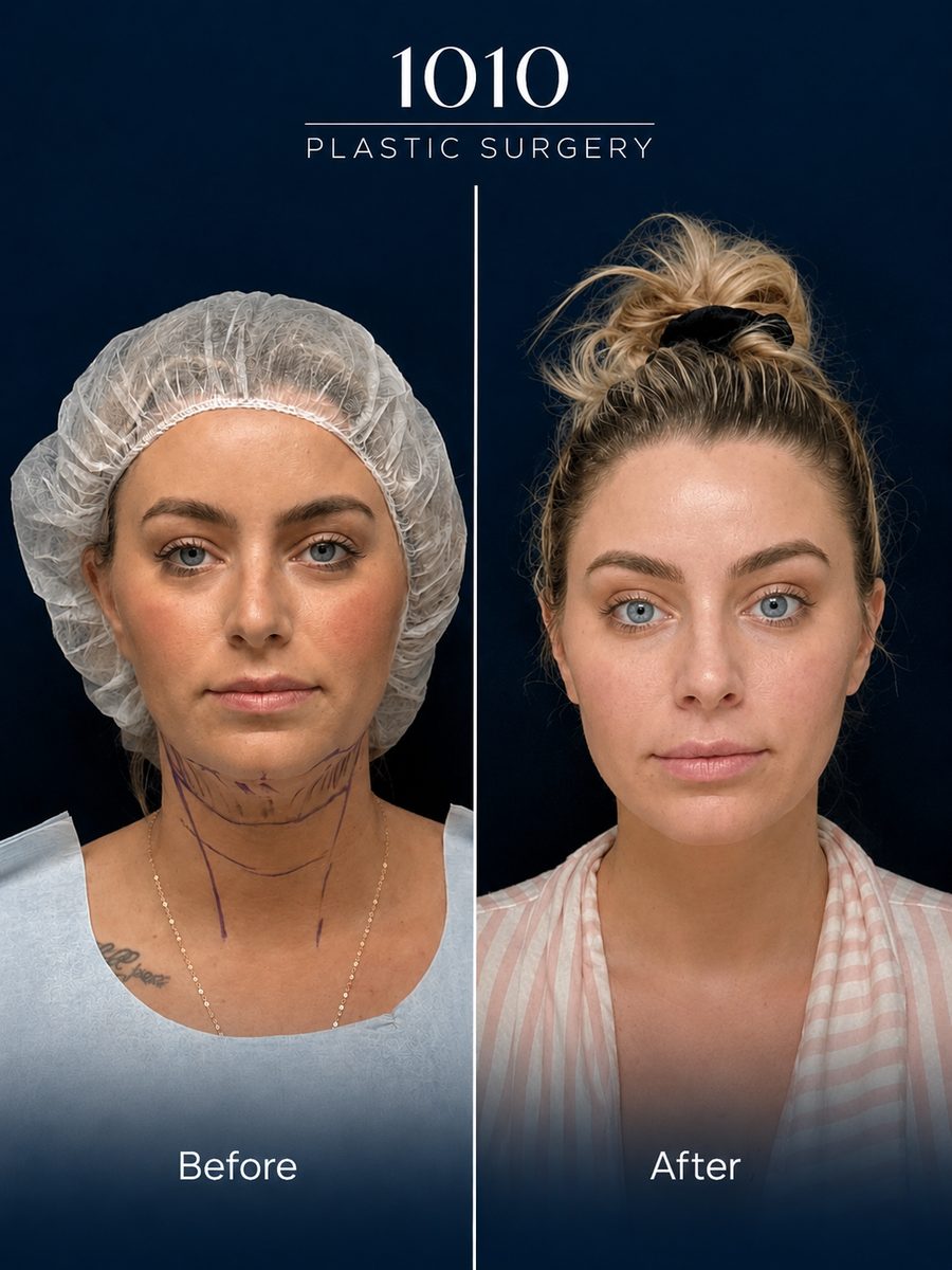 Chin liposuction before and after — 1010 Plastic Surgery