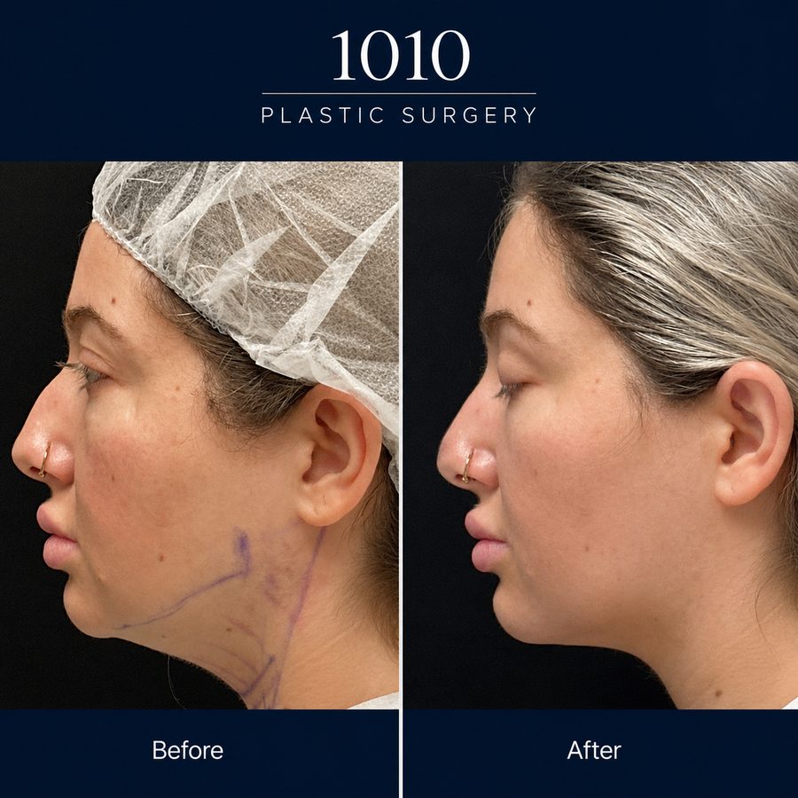 Chin liposuction before and after — 1010 Plastic Surgery