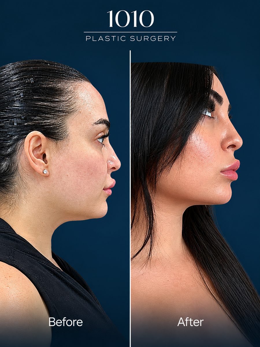 Chin liposuction before and after — 1010 Plastic Surgery